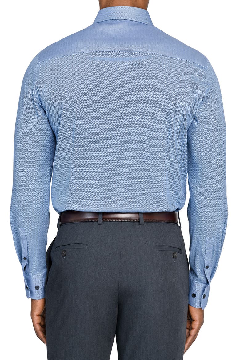 Slim Fit Stripe Duo Reworked Cotton Dress Shirt, Alternate, color, NAVY/ BLUE