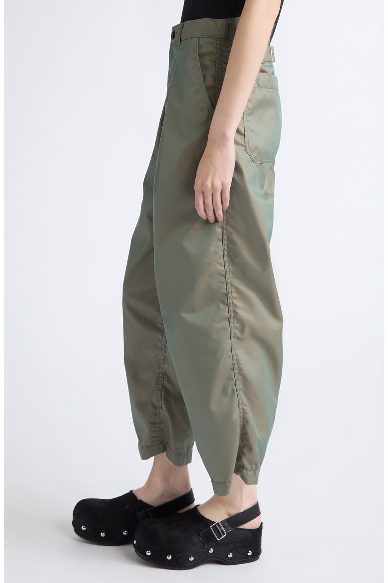 Pleated Twill Crop Pants, Alternate, color, KHAKI