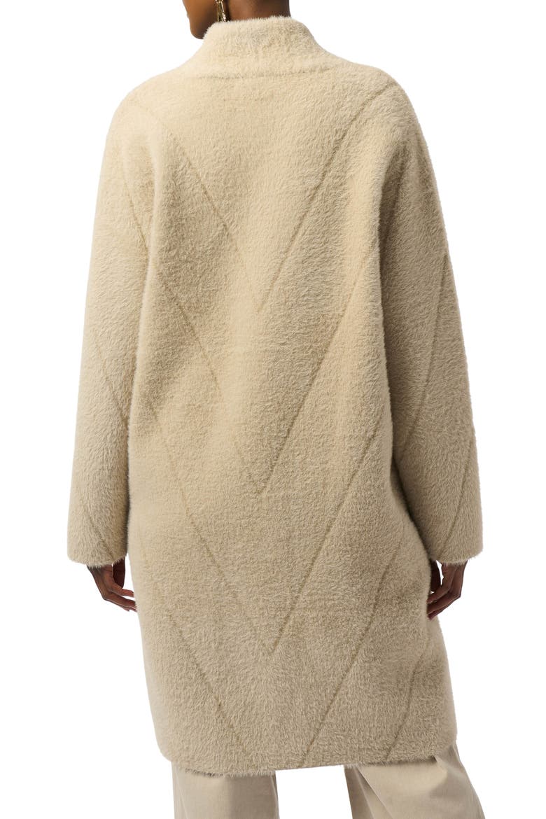 Feather Yarn Long Coat, Alternate, color, ALMOND