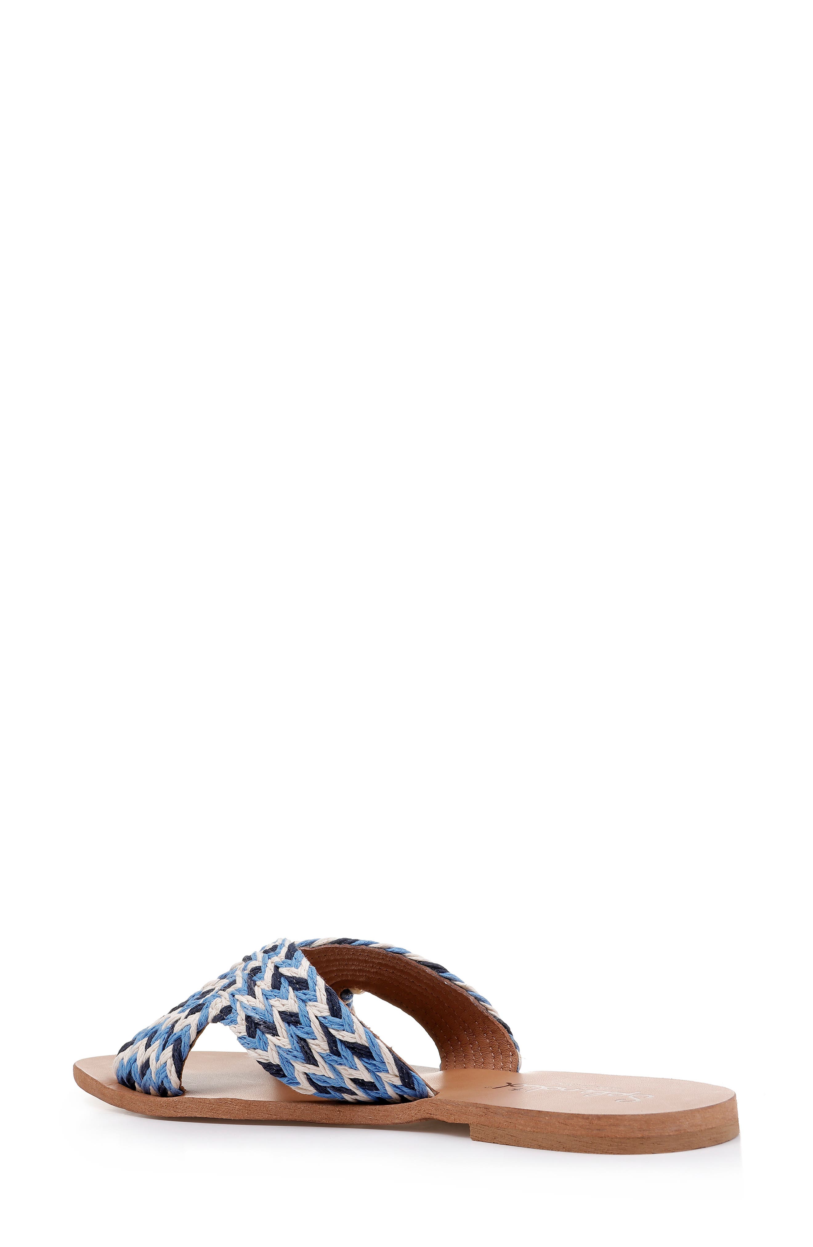 Sydney Woven Slide Sandal, Alternate, color, BLUE MULTI FABRIC
