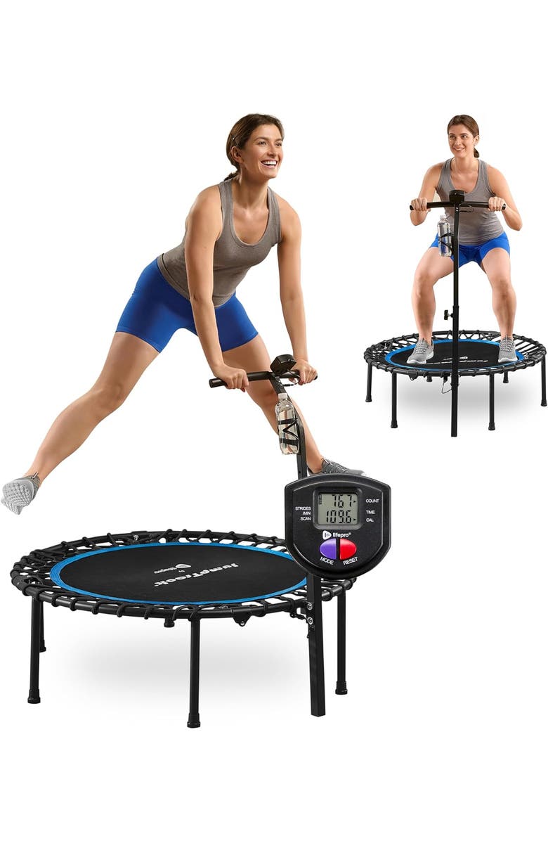Lifepro 40 Inches Foldable Rebounder Fitness Trampoline for Adult with Handle & Jump Counter 350lb or 225lb, Main, color, Pro 350Lb