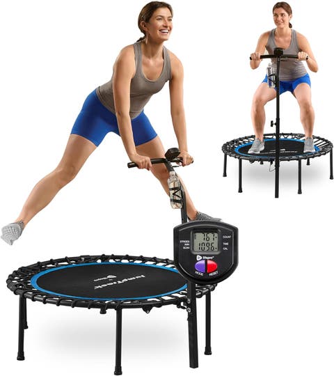 40 Inches Foldable Rebounder Fitness Trampoline for Adult with Handle & Jump Counter  350lb or 225lb
