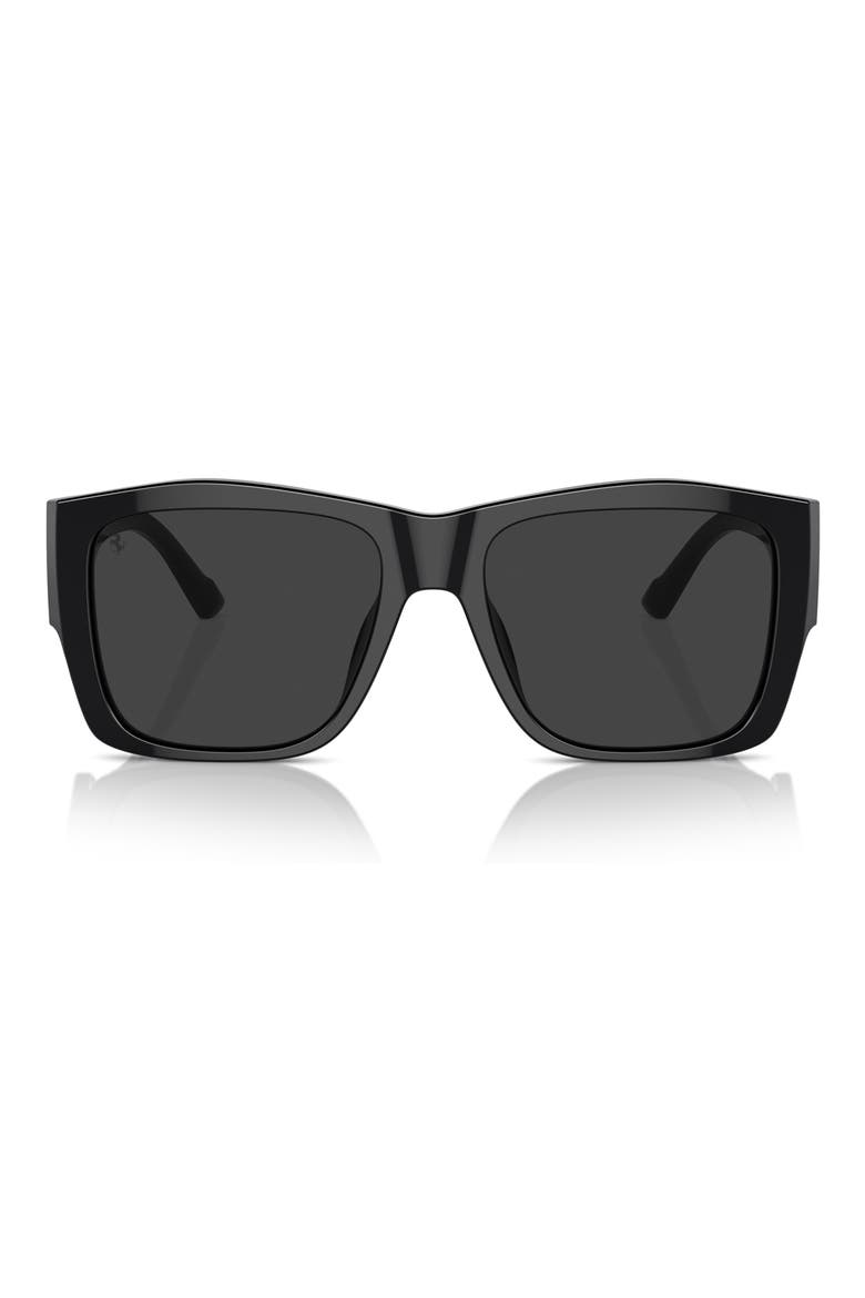 56mm Polarized Square Sunglasses, Main, color, BLACK / POLAR GREY