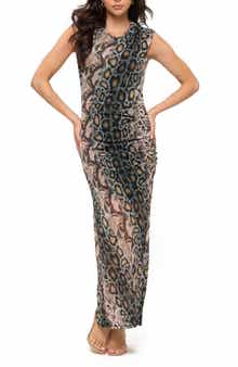 Sleeveless Ruched Maxi Dress
