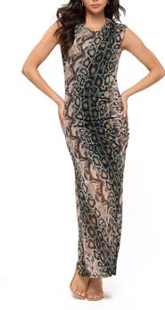 O.L. Sleeveless Ruched Maxi Dress