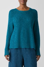 Eileen Fisher Raglan Sleeve Organic Linen & Organic Cotton Sweater