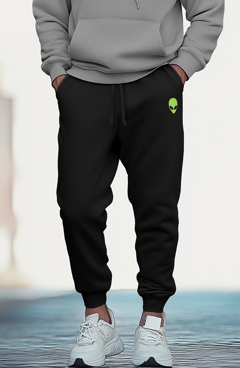 Dalix Mens Alien Midweight Fleece Jogger Pant, Alternate, color, Black