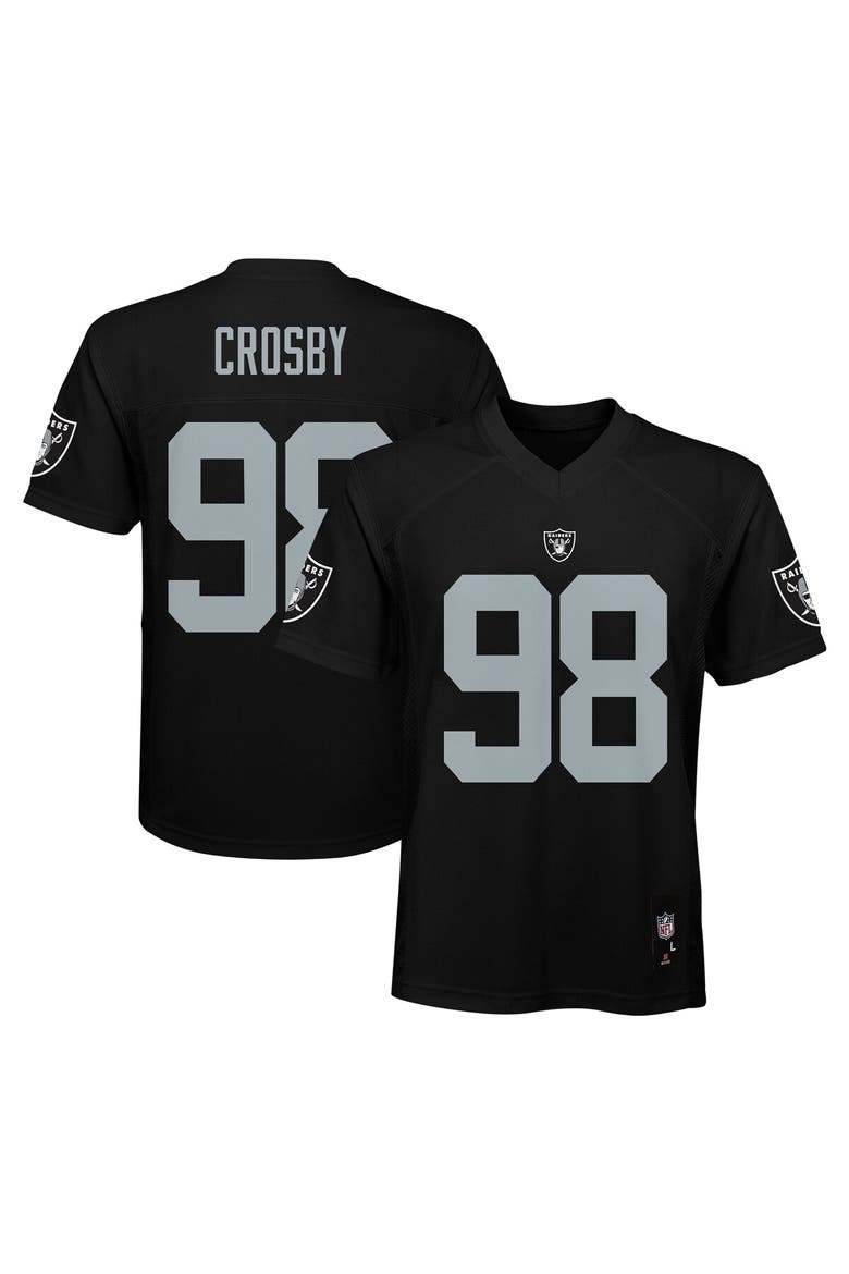 Youth Maxx Crosby Black Las Vegas Raiders Replica Player Jersey, Main, color, Black