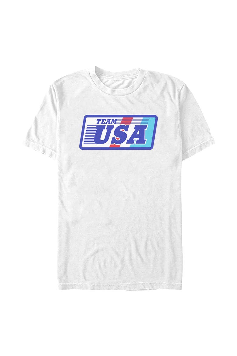 Men's Lost Gods Retro Stripes USA Badge  Graphic T-Shirt, Main, color, White