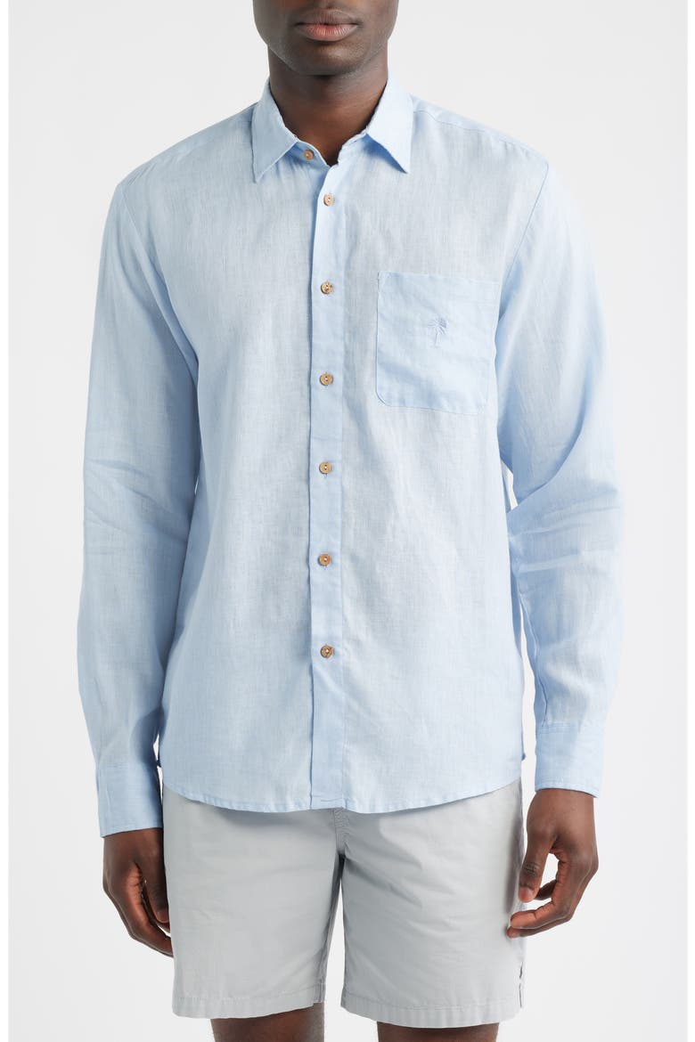 Lyocell Button-Up Shirt, Main, color, BLUE
