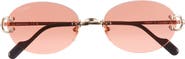 Cartier 55mm Gradient Rimless Oval Sunglasses