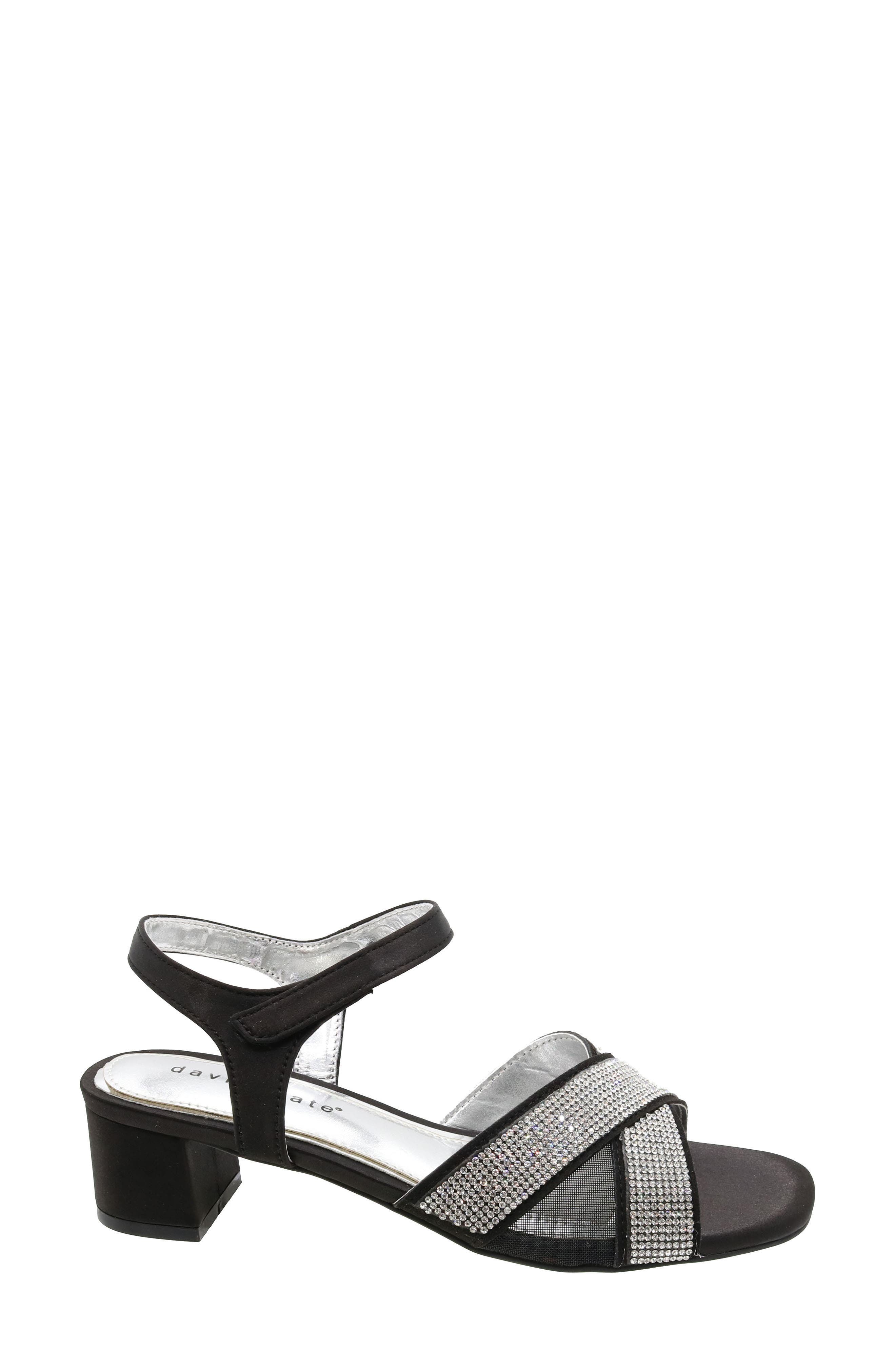 David Tate Holiday Ankle Strap Sandal, Alternate, color, Black Satin
