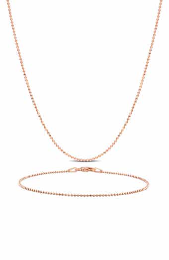 1mm Ball Chain Necklace & Bracelet Set