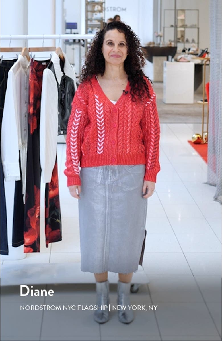 Nyla Marled Ribbon Accent Cardigan, sales video thumbnail