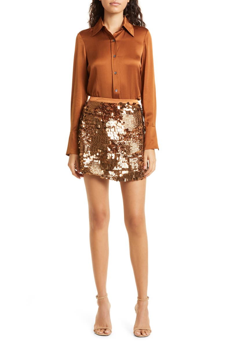 Ramy Brook Amanda Sequin Miniskirt, Alternate, color, 