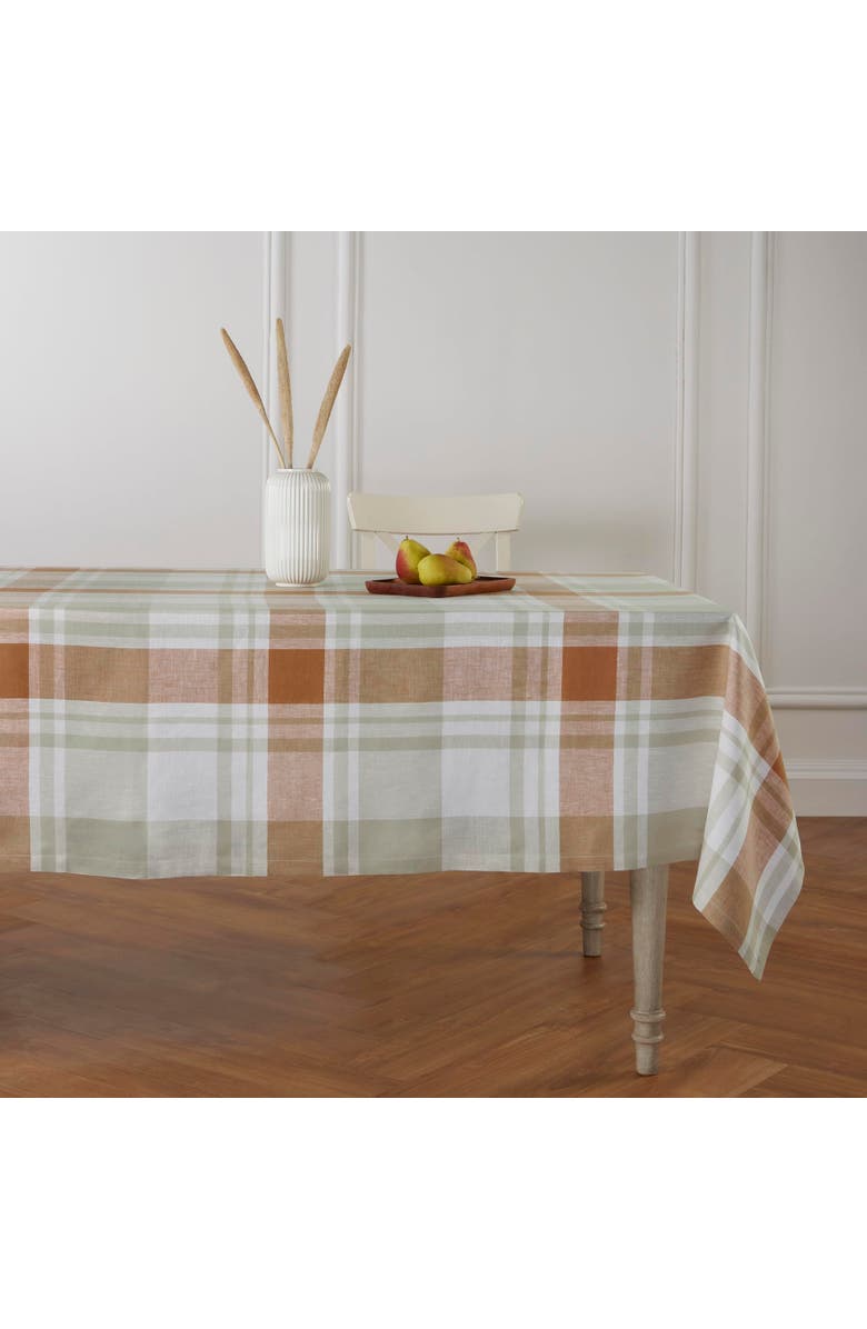 Solino Home Linen Table Throw - Fall Harvest Plaid, 50 x 50 Inch, Main, color, Fall Harvest