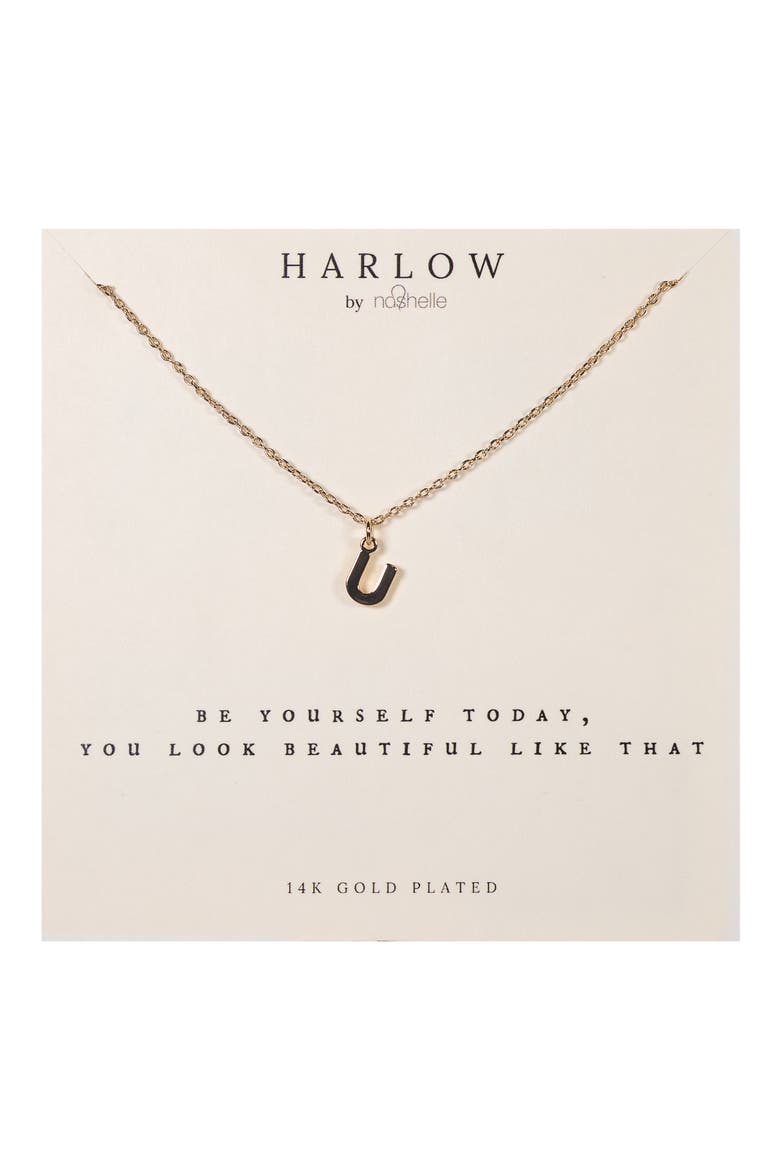 Initial Charm Necklace, Main, color, GOLD U