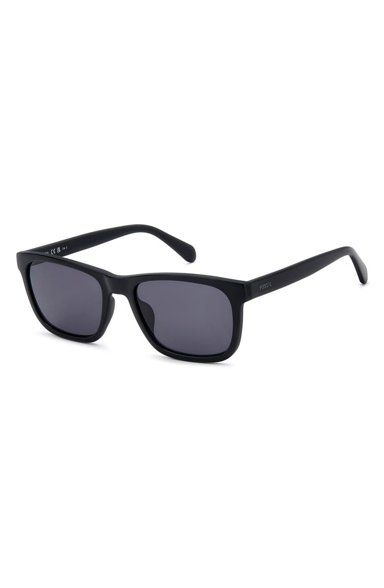 Fossil 56mm Rectangular Sunglasses, Alternate, color, Black/ Grey