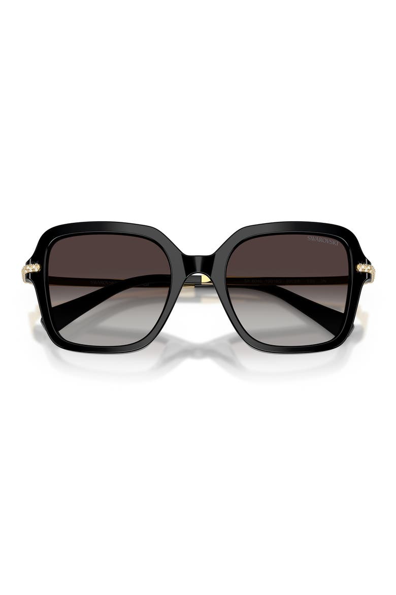 50mm Gradient Small Irregular Sunglasses, Alternate, color, BLACK / GRADIENT GERY