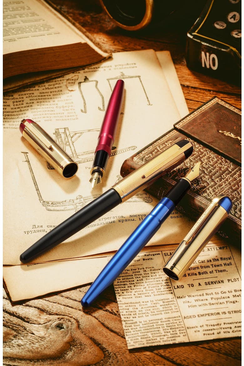 Skyline Blue Gold Fountain Pen, Alternate, color, Blue Fine