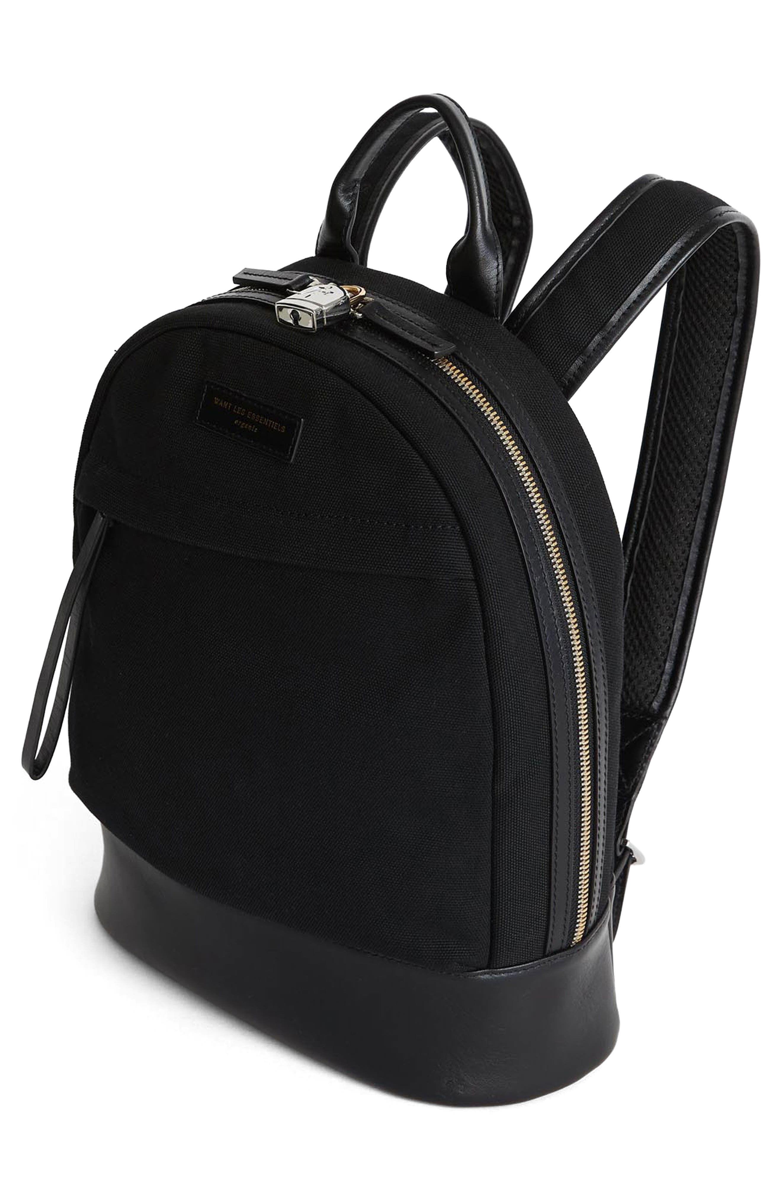 WANT Les Essentiels Mini Piper Organic Cotton Backpack, Alternate, color, Black/ Jet Black