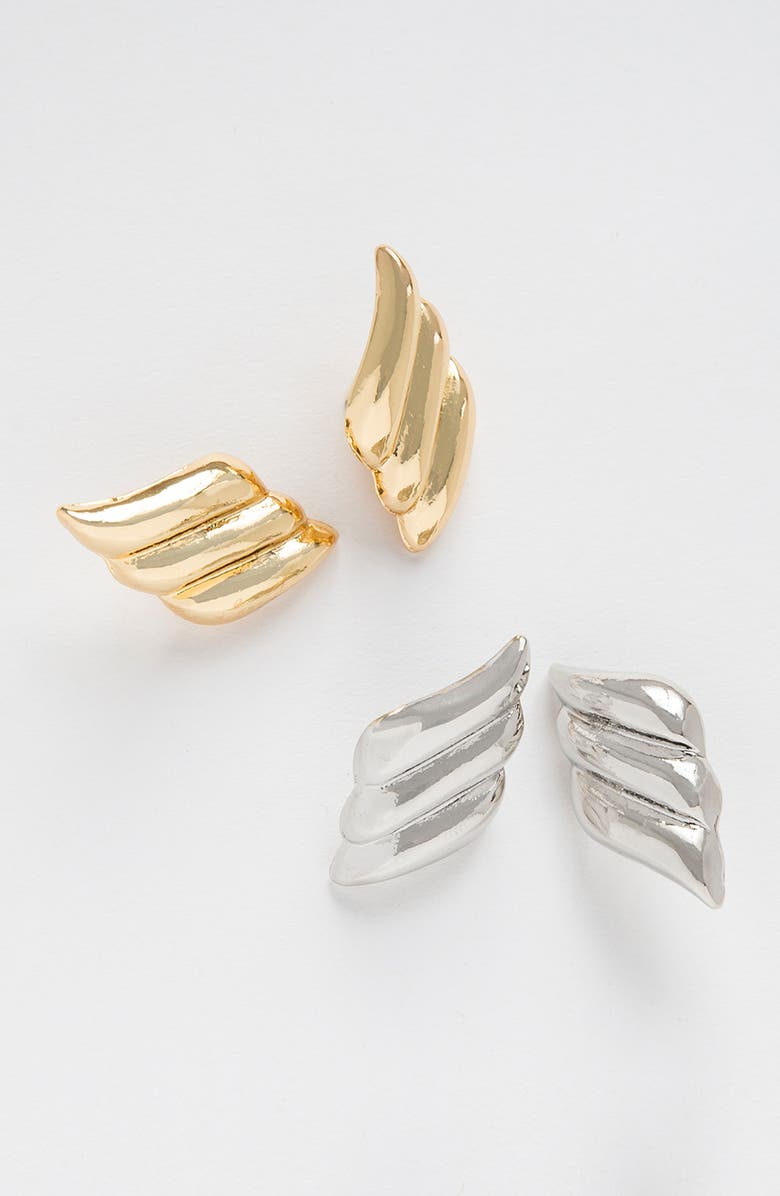 MARLYN SCHIFF Wing Stud Earrings, Alternate, color, Silver