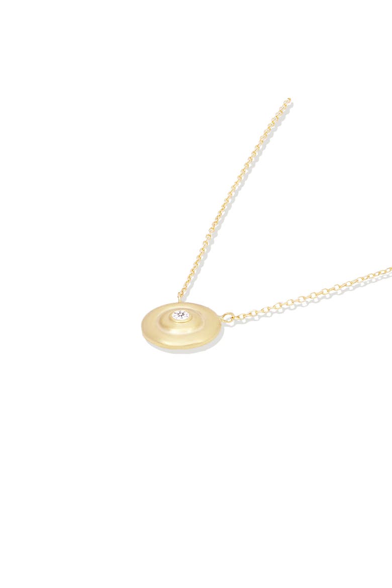 Evolve Small Disk Pendant Necklace, Alternate, color, Diamond-Gold