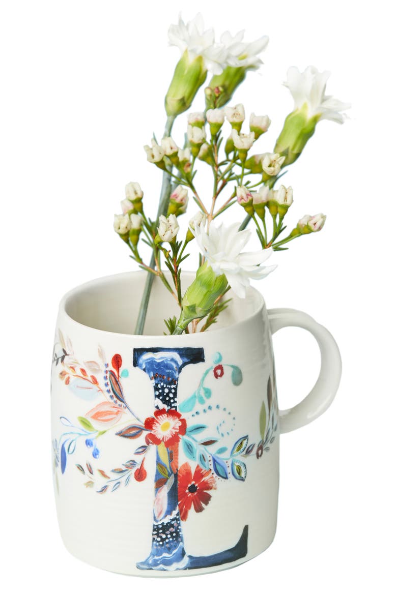 Anthropologie Petal Palette Monogram Mug, Alternate, color, PINK - L