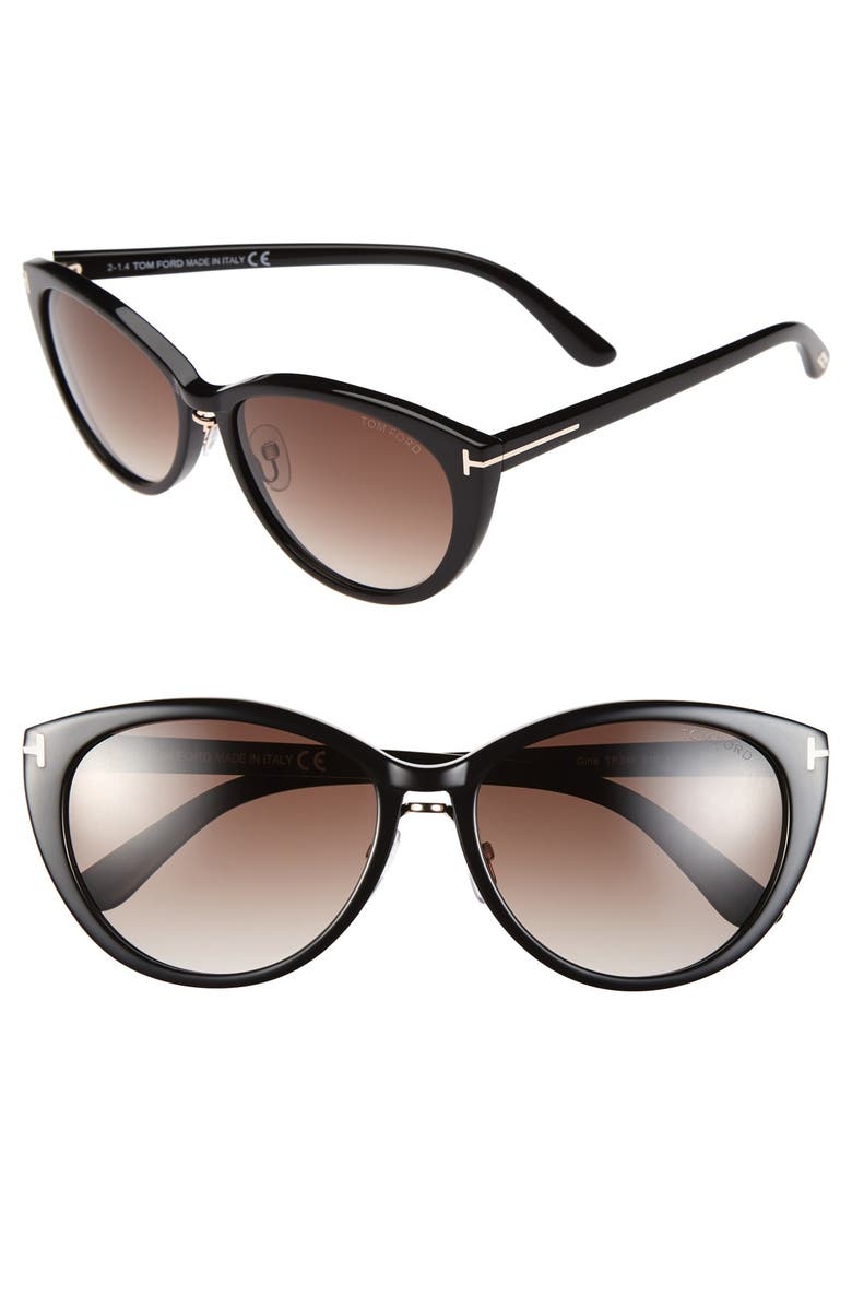 TOM FORD 'Gina' 57mm Cat Eye Sunglasses, Main, color, 