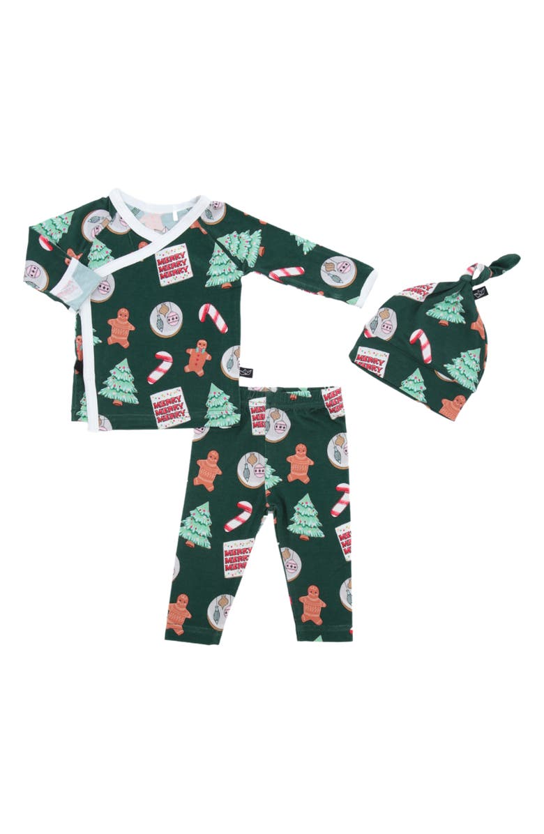 Peregrine Kidswear Evergreen Cookies Take Me Home Top, Pants & Hat Set, Main, color,