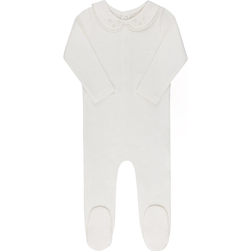 Ely's & Co. Ribbed Embroidered Collar Collection In White