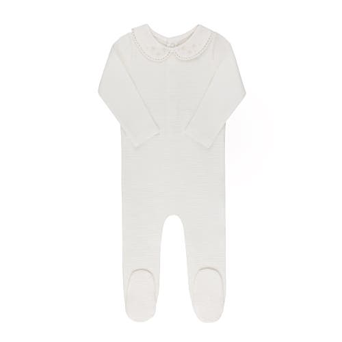 Ely's & Co. Ribbed Embroidered Collar Collection In White