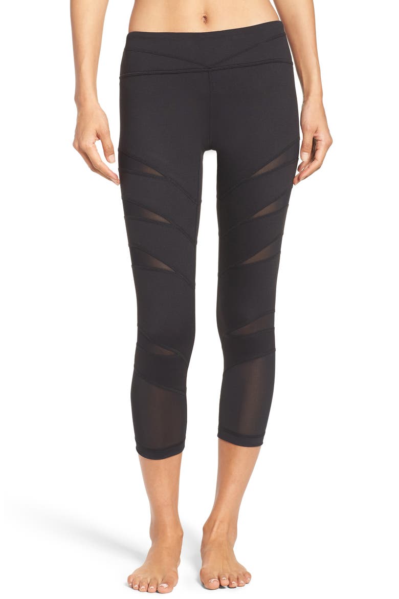 Flash Crop Leggings, Main, color, BLACK