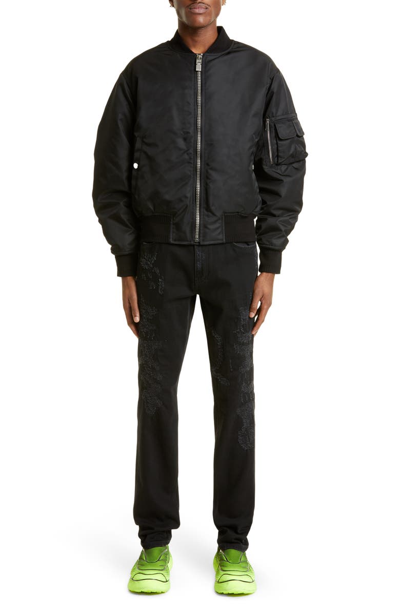 Givenchy Wool Felt Bomber Jacket, Alternate, color,