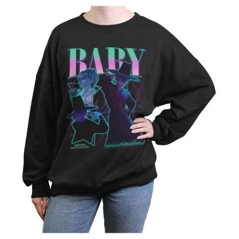 Junior's KPop Demon Hunters Baby Saja Collage Stars  Sweatshirt