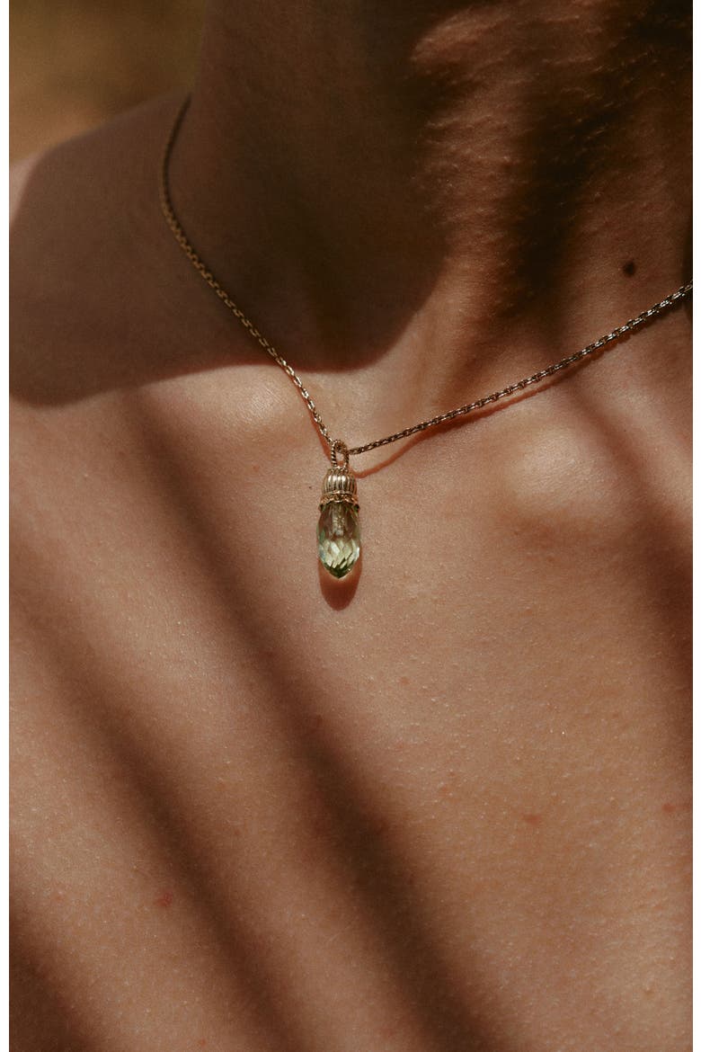 Nut Fairy Pendant Necklace, Alternate, color, Green & Gold
