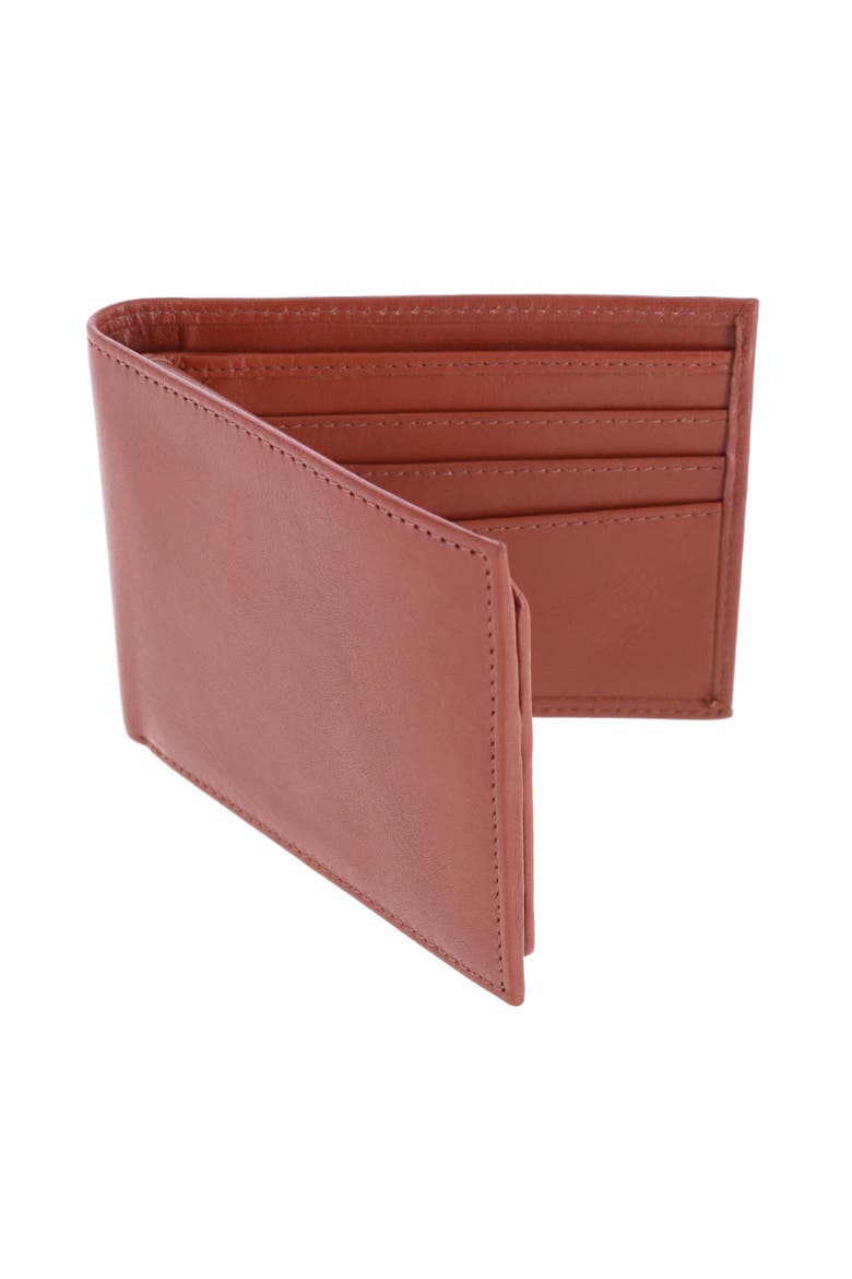 Sergio Genuine Leather RFID Bi-Fold Passcase Wallet, Alternate, color, Tan