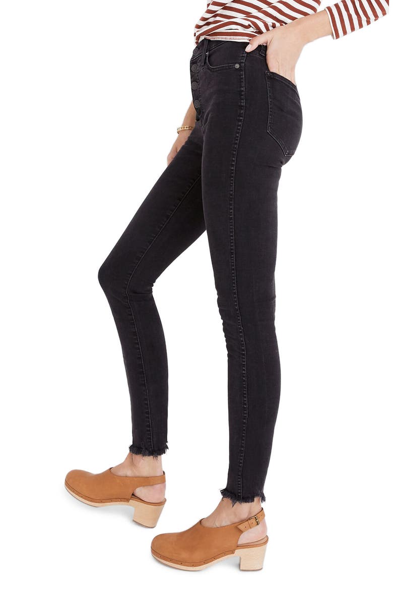 10-Inch High Waist Skinny Jeans Button-Through Edition, Alternate, color, BERKELEY WASH
