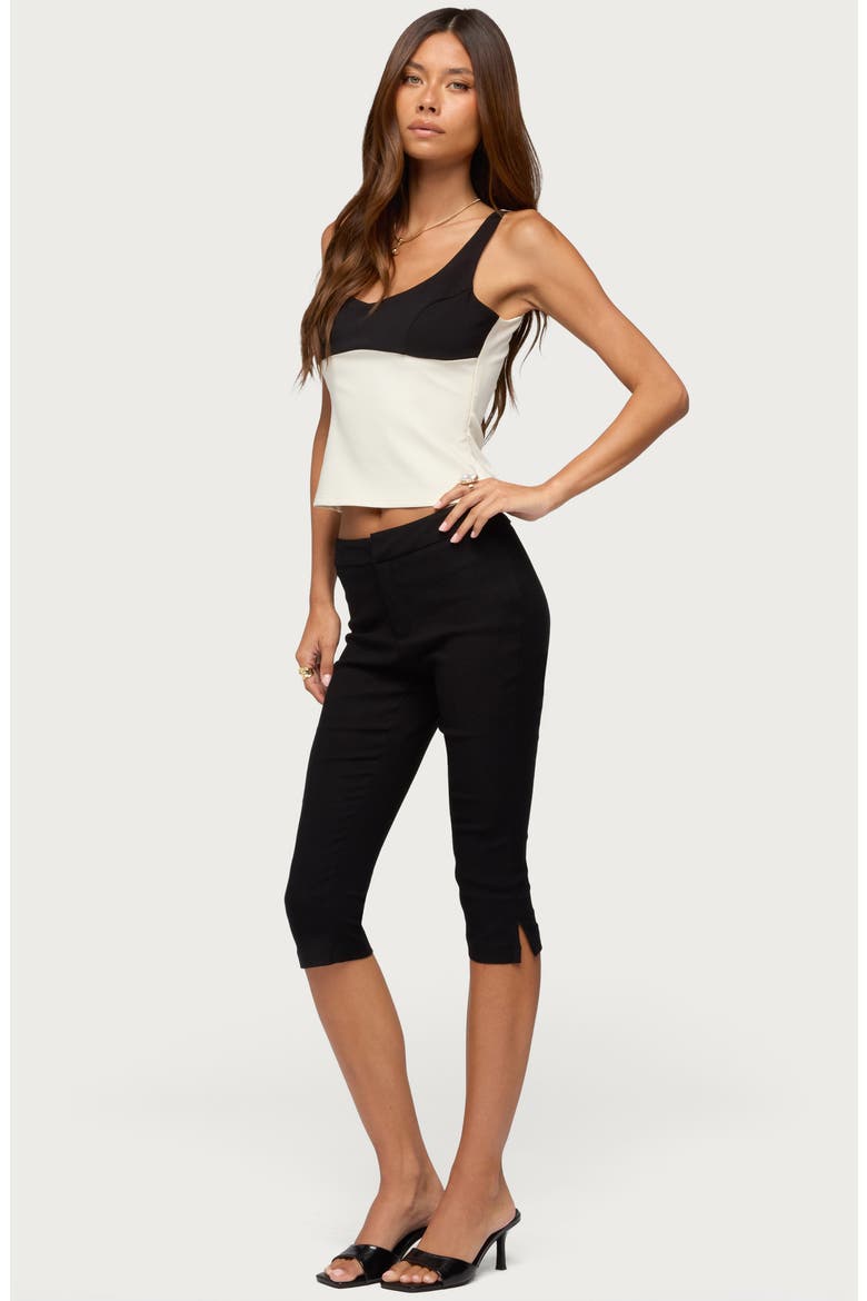 Clarinda Contrast Trim Tank, Alternate, color, WHITE-AND-BLACK