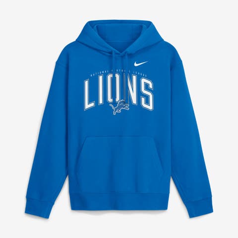 Men's Nike Blue Detroit Lions Expect Victory Club Fleece Pullover Hoodie