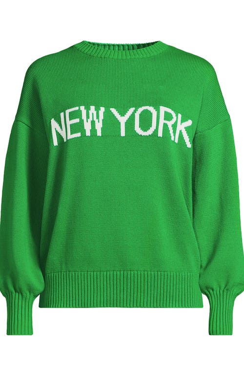 Lands' End Drifter Jersey Crewneck Sweater In Green