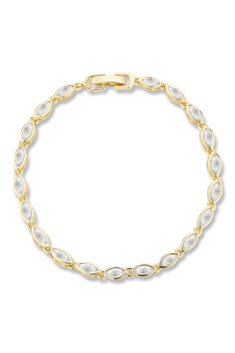 Marquise Cubic Zirconia Tennis Bracelet, Main, color, GOLD