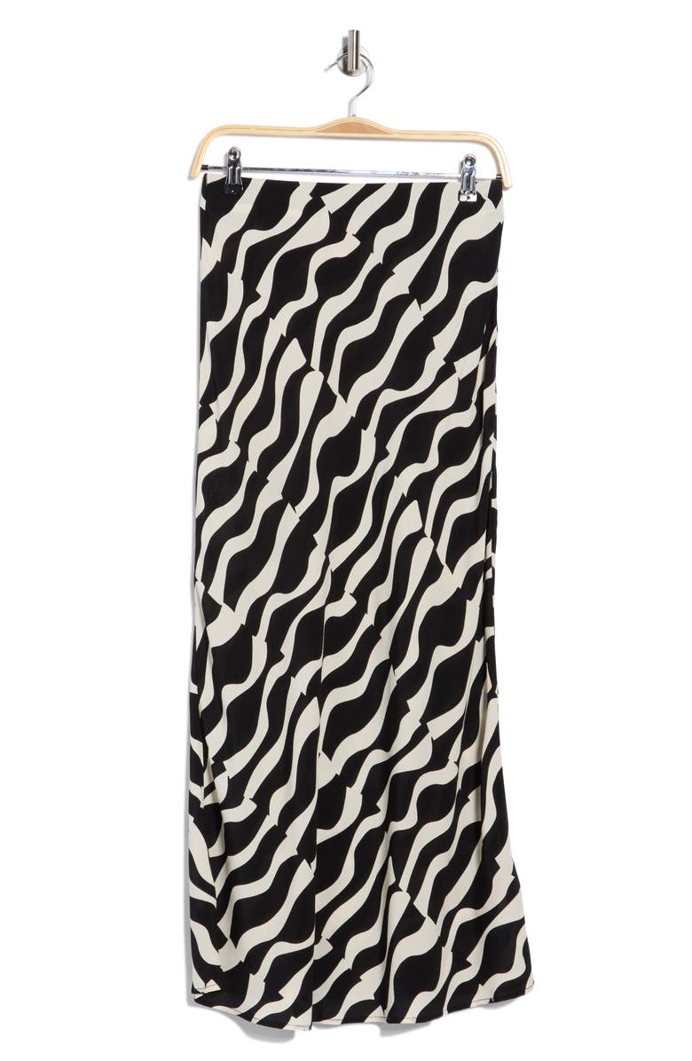 Muse Bias-Cut Maxi Skirt, Alternate, color, Ecru/ Black Waves