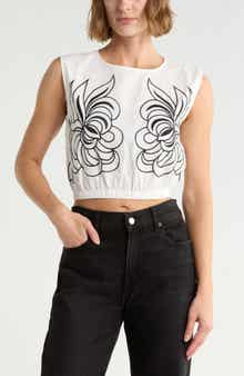 Embroidered Crop Top