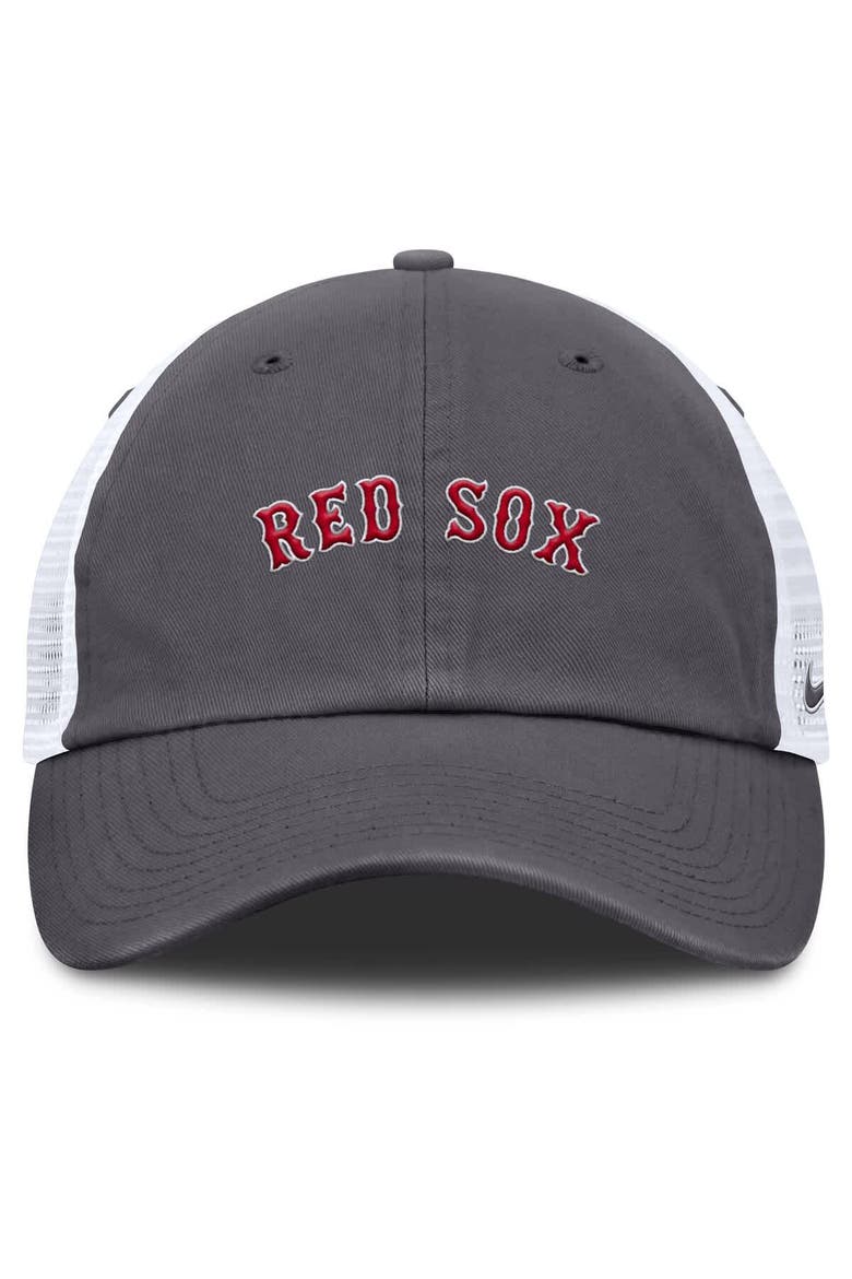 Men's Nike Gray Boston Red Sox Wordmark Club Adjustable Trucker Hat, Alternate, color, Gray
