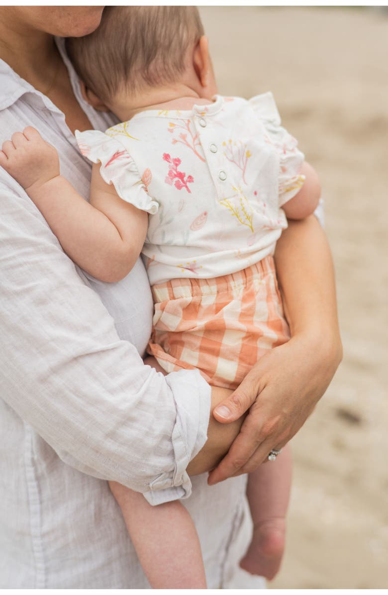 Pehr Ruffle Organic Cotton Bloomers, Alternate, color, Melon