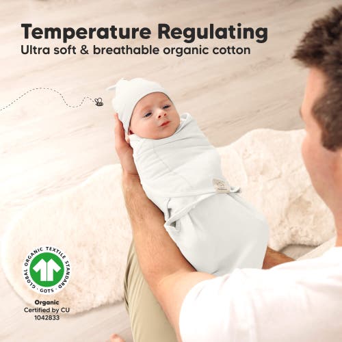 Keababies 3-pack Soothe Swaddle Wraps With Knot Hats In White