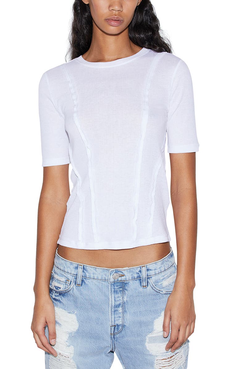 FRAME Rib Reverse Seam T-Shirt, Main, color, 