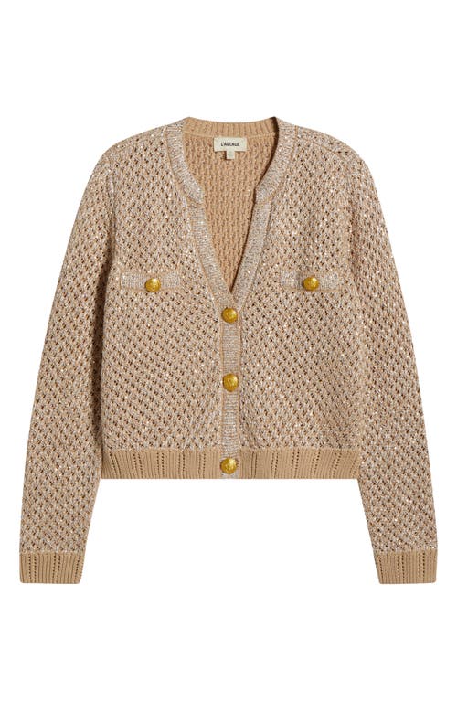 L Agence Blanca Sequined Knit Cardigan