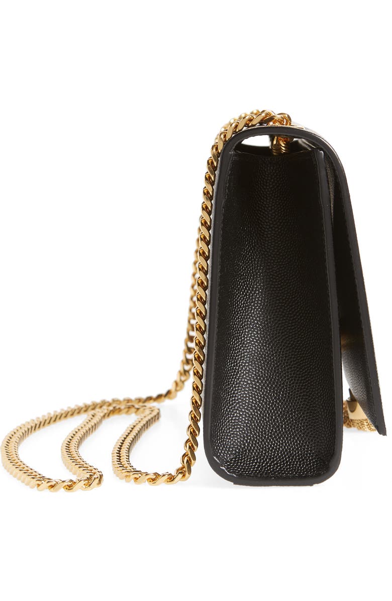 Saint Laurent Medium Kate Leather Wallet on a Chain, Alternate, color,